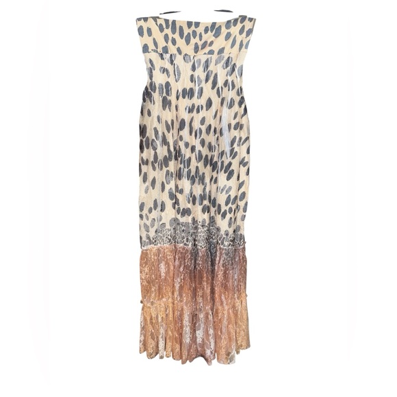 Lapis Leopard Print Strapless Maxi Dress/Maxi Skirt, Size Large - Picture 1 of 4
